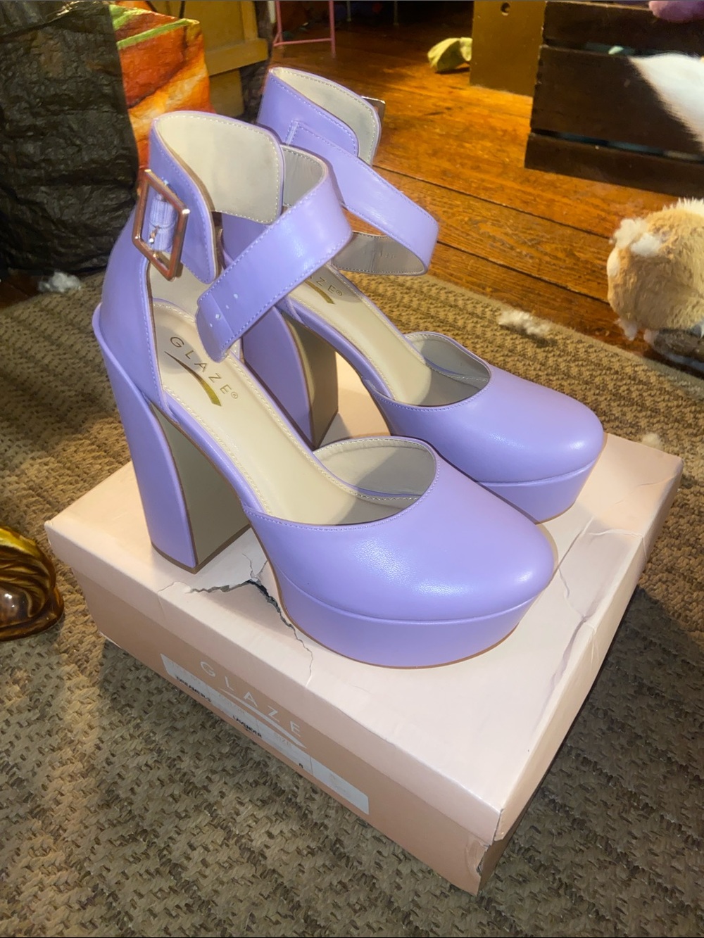 Glaze Lavender Platform Mary Jane with Ankle Strap